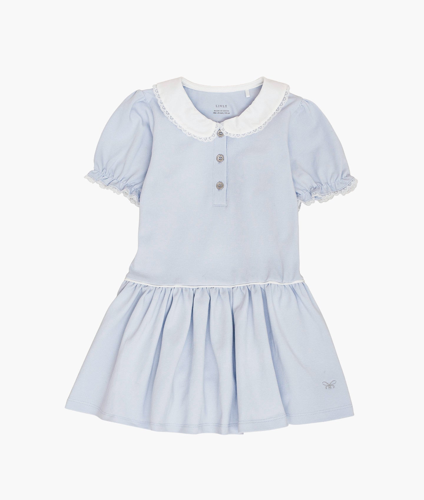 light blue dress with white collar Livly Lace Straight Neckline Hodrmios Women's Slip-On Loafer Girls Bleu Color:SOFT YELLOW