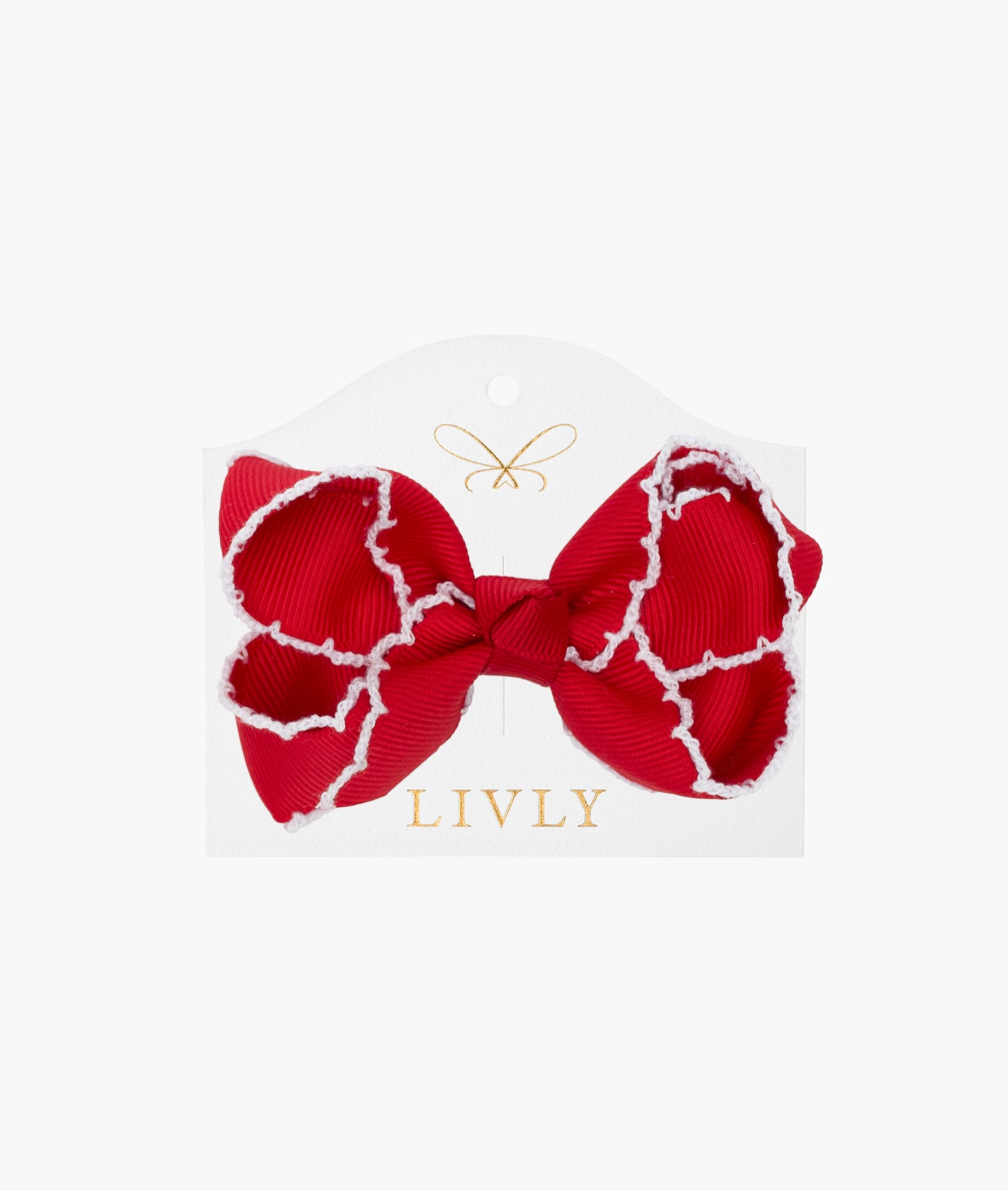 Medium Picot Bow Red