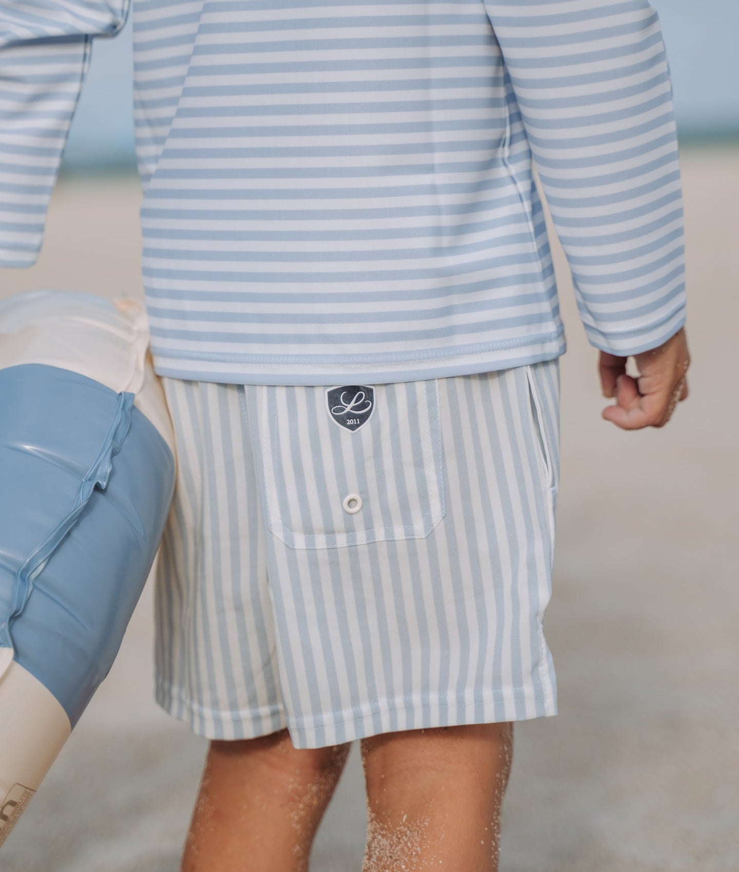 Short de bain à rayures