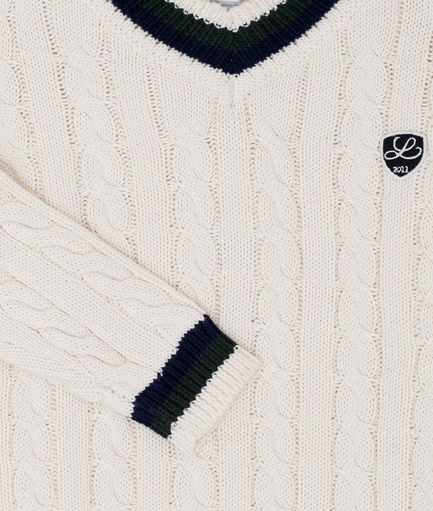 Cable Knit V-neck Sweater