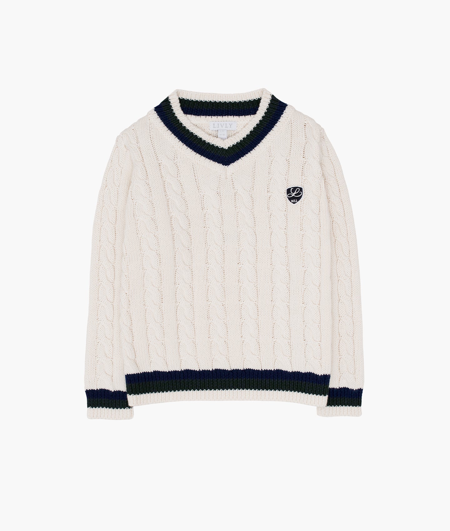 Cable Knit V-neck Sweater