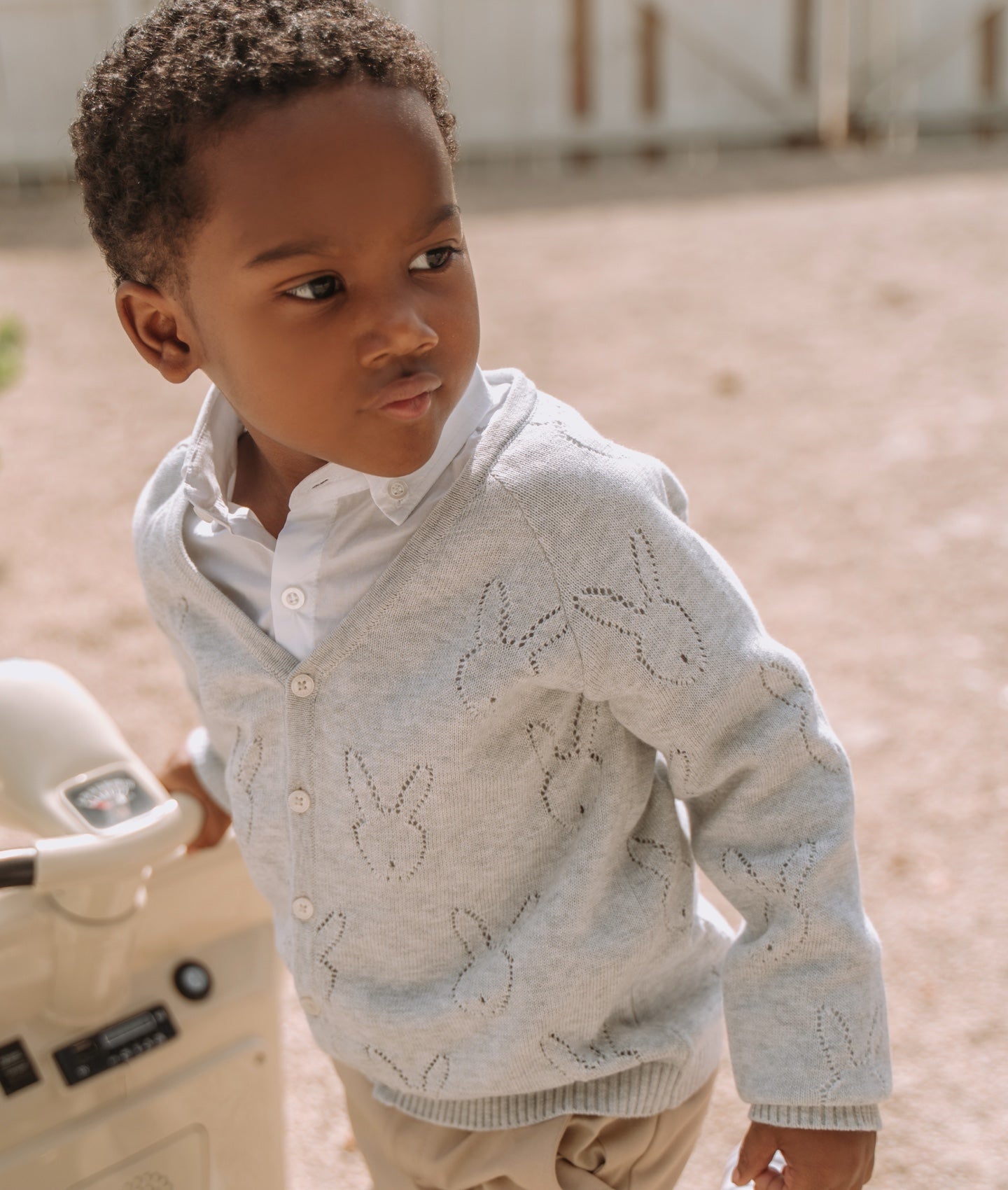 Chaqueta de punto conejito