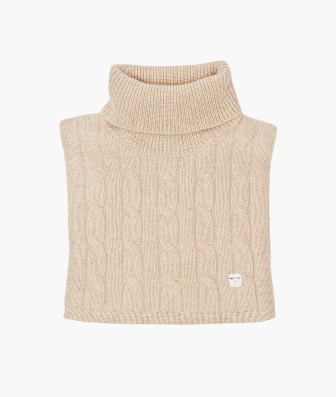 Beige Cable Knit Cashmere Scarf