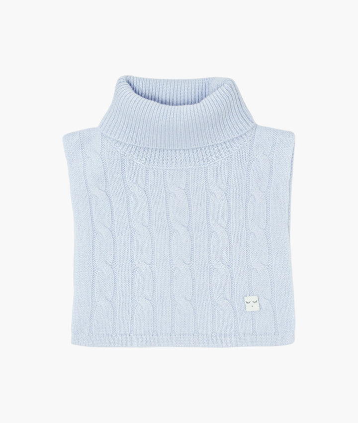 Blue Cable Knit Cashmere Scarf